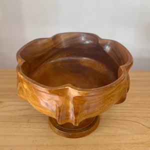 Wooden pedestal bowl