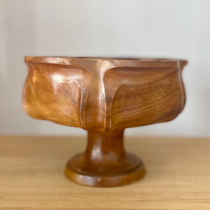 Wooden pedestal bowl