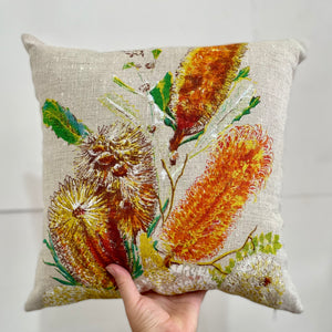 Banksia vintage tea towel cushion #40