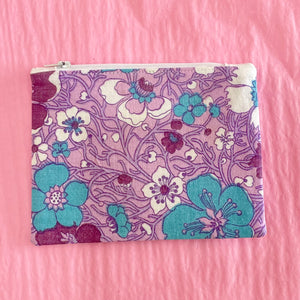 Handmade retro fabric zipper purse