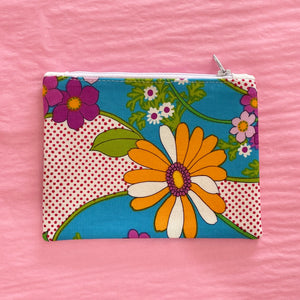 Handmade retro fabric zipper purse