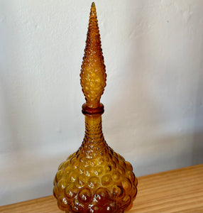 Empoli Amber glass genie bottle