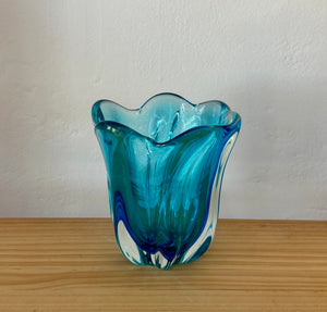 Vintage art glass vase - Blue