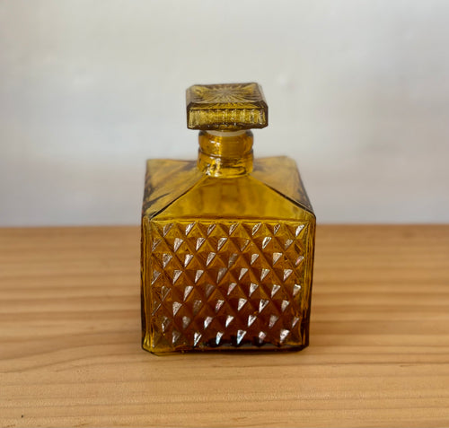 Vintage amber glass decanter #1