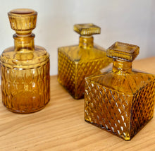 Vintage amber glass decanter #2