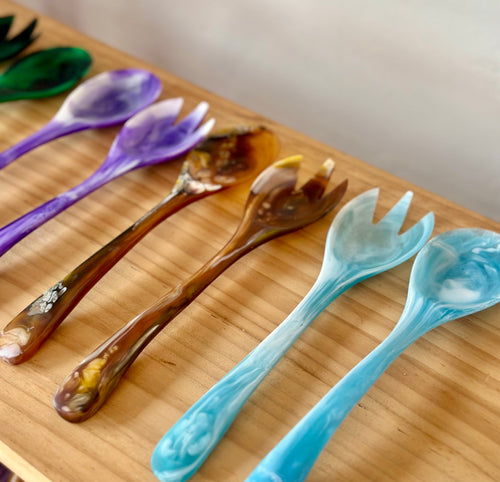 Resin salad server set - assorted