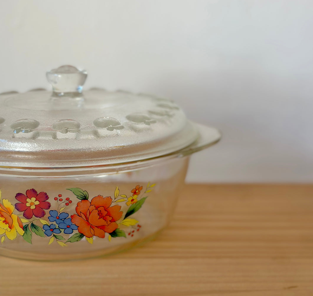 Vintage glass lidded dish