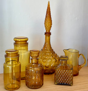 Empoli Amber glass genie bottle