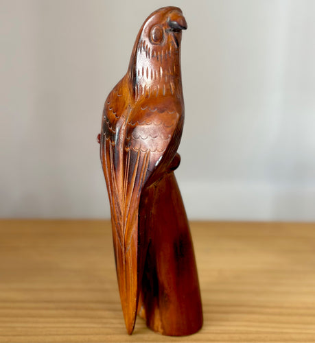 Carved Teak Parrot