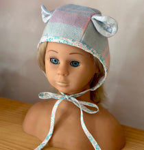 Wool bonnet with ears - SMALL