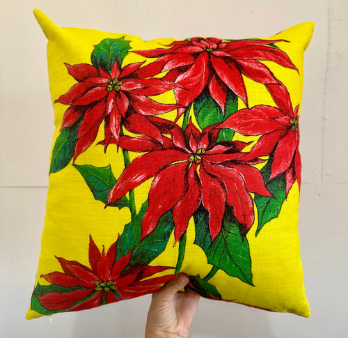 Native flower vintage tea towel cushion cover #53