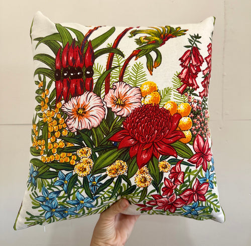 Australian native vintage tea towel cushion cover #52