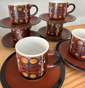 Retro Cup and Saucer 12pc Set