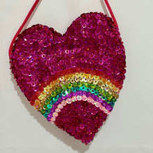 Rainbow sequin heart purse