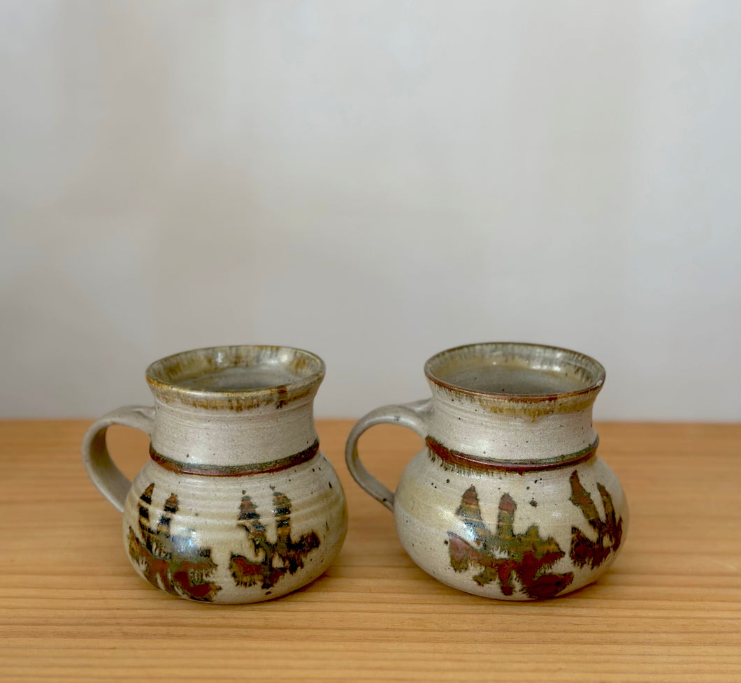 Pair of pottery mugs