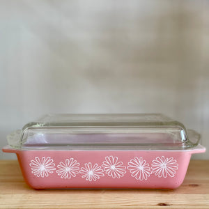 Pyrex pink daisy casserole