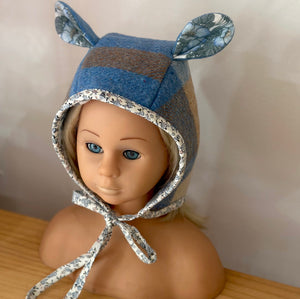 Wool bonnet with ears - Large