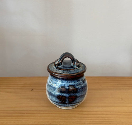 Glazed pottery sugar pot