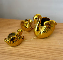 Vintage gold ceramic swan set