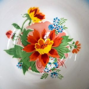 Vintage floral enamel bowl