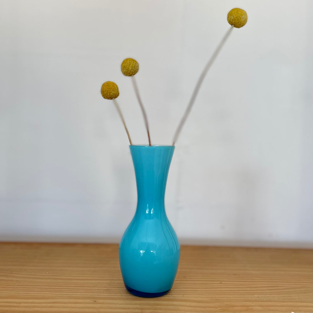 Blue vintage glass vase