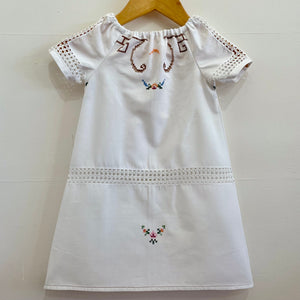 Handmade bespoke cotton embroidered dress size Small #10