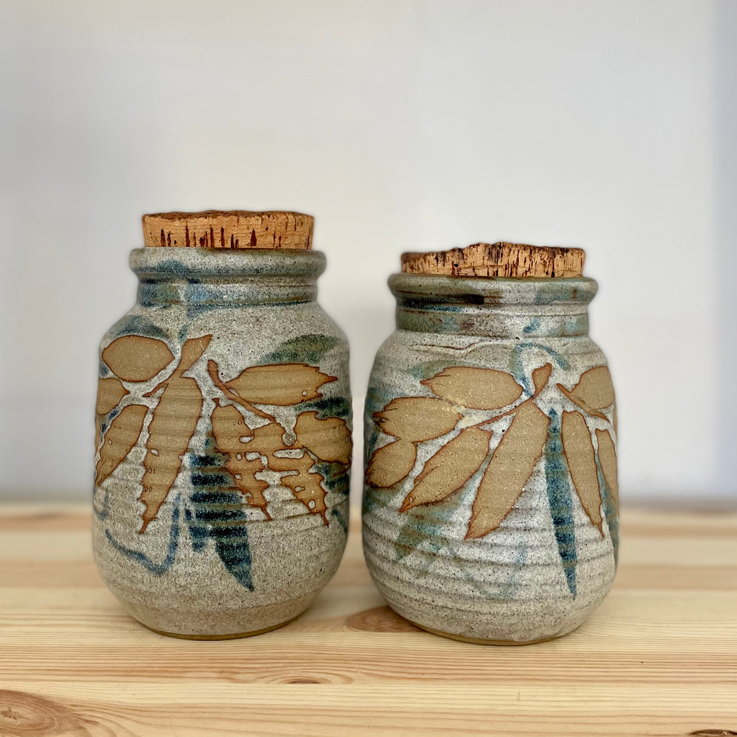 Vintage pottery canisters