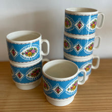 Vintage Italian floral cups x 6