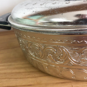 Silver metal lidded container