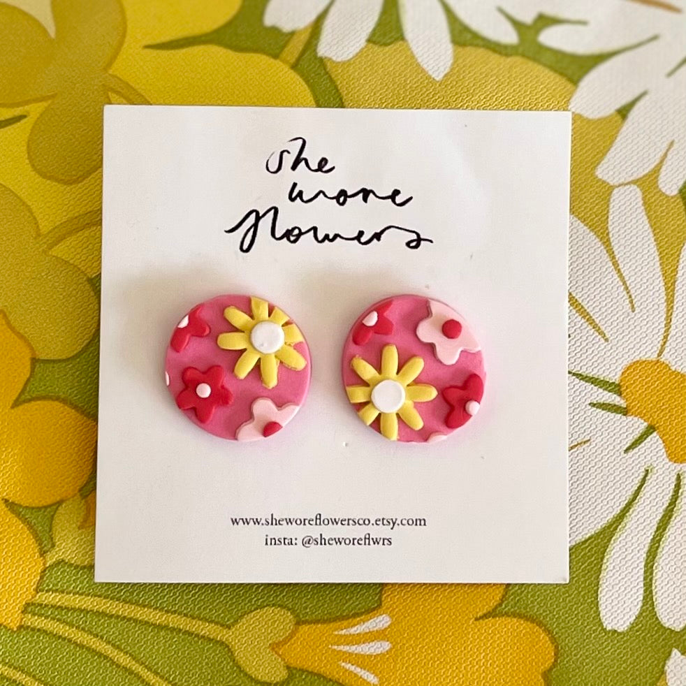 She Wore Flowers stud earrings