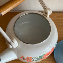 Enamel floral tea pot