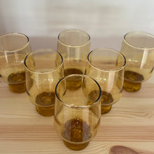 Set of 6 amber glasses