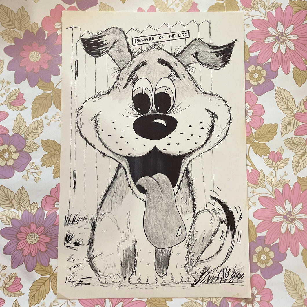 Vintage art print dog