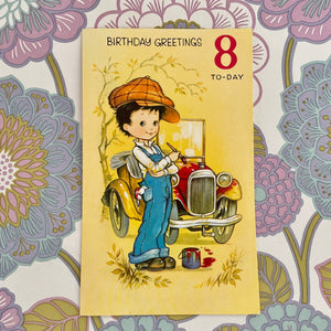 Vintage card #39 Birthday greetings 8 today