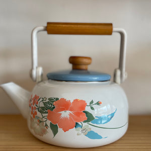Enamel floral tea pot
