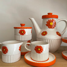 Retro orange flower tea set