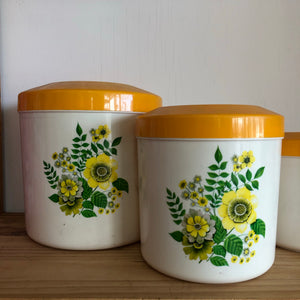 Sunshine yellow floral canister set