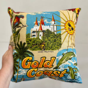Gold Coast vintage tea towel cushion cover #7