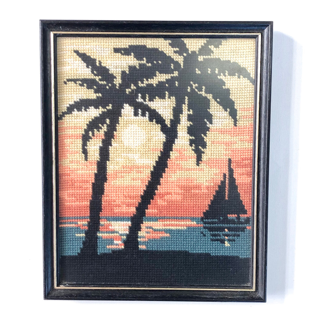 Vintage sunset needlepoint