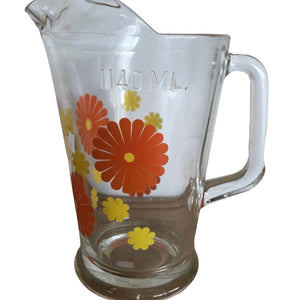 Retro floral glass jug