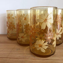 Set of 6 amber vintage glasses