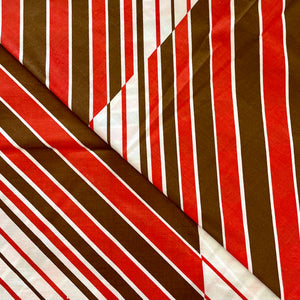 Pair of cotton brown/red stripe pillowcases #18