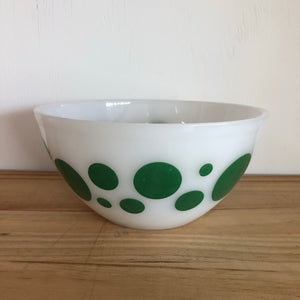Pyrex green Polka Dot 8 inch bowl