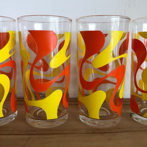 Retro orange and yellow glasses x 4
