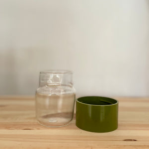 Pyrex glass spice canister jar