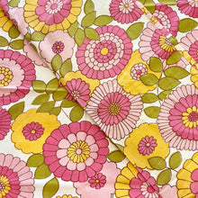 Pair of pink/yellow retro cotton pillowcases #7