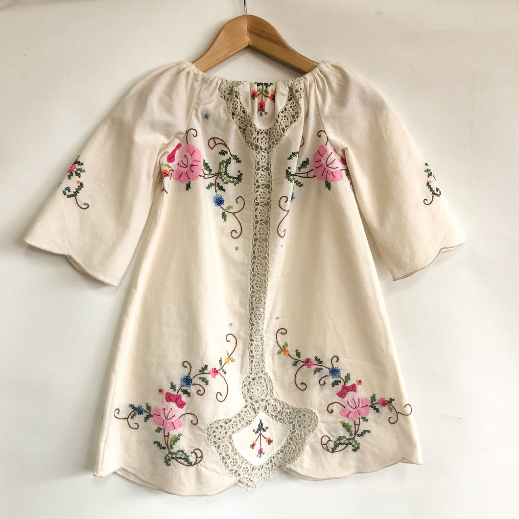 Handmade bespoke vintage embroidered dress Medium
