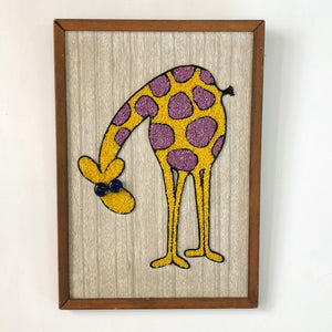 Vintage pebble art giraffe