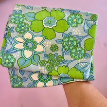 Pair of cotton vintage blue flower pillowcases #15