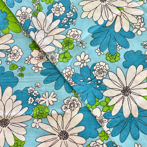 Pair of blue retro floral pillowcases #14